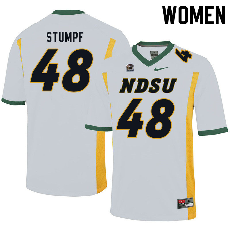 Women #48 Mark Stumpf North Dakota State Bison College Football Jerseys Sale-White - Click Image to Close